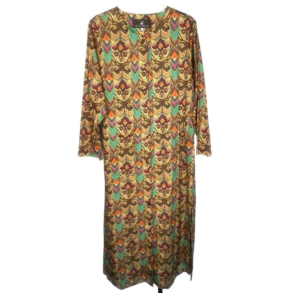 Peruvian Connection southwestern‎ front button dress size Small luxury tribal